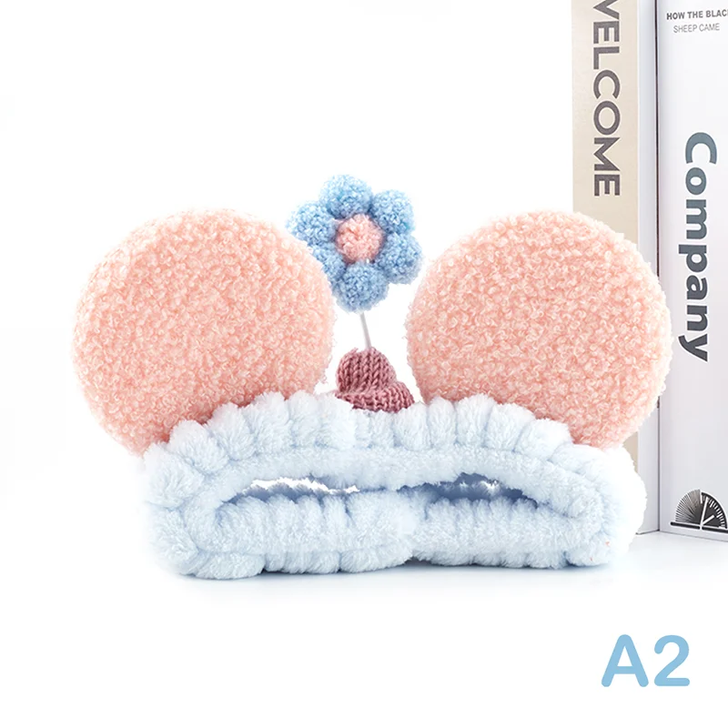 

1PCS Cartoon Big Ear Flower Coral Velvet Hairband Non-slip Makeup Headband Cartoon Cute Wash Face Hairband Accessories