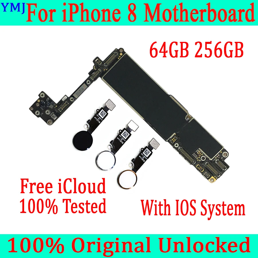 Заводская разблокированная материнская плата для iPhone 8 с/без Touch ID 64 ГБ/256 ГБ 100%