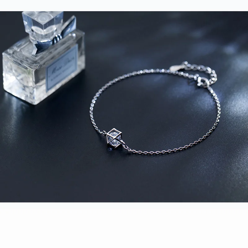 Женский браслет из серебра 100% пробы с фианитом 18 см | Украшения и аксессуары