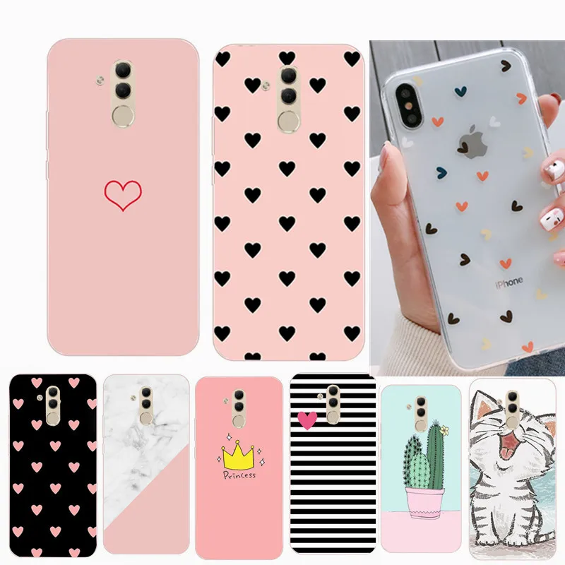Чехол из ТПУ для Huawei P30 Lite мягкий силиконовый чехол с котом телефона Mate 10 Honor 7A p20 Pro