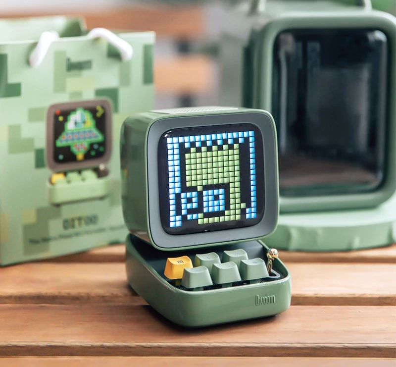 Divoom DITOO Pixel Bluetooth Wireless Speaker Dark colorful Mechanical retro computer model Smart Alarm clock | Электроника