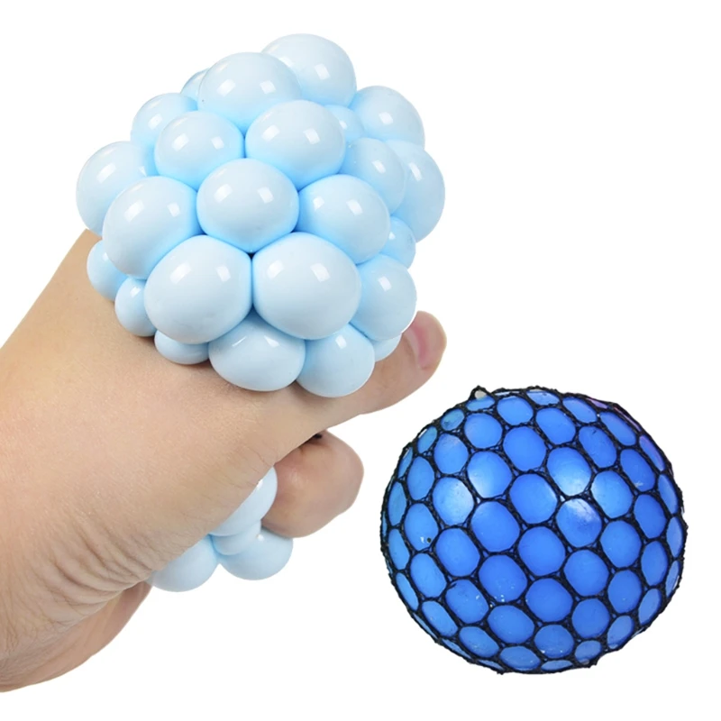 

Stress Relief Balls Mesh Squishy Balls Squeeze Grape Balls with Net Random Colors for Children and Adults