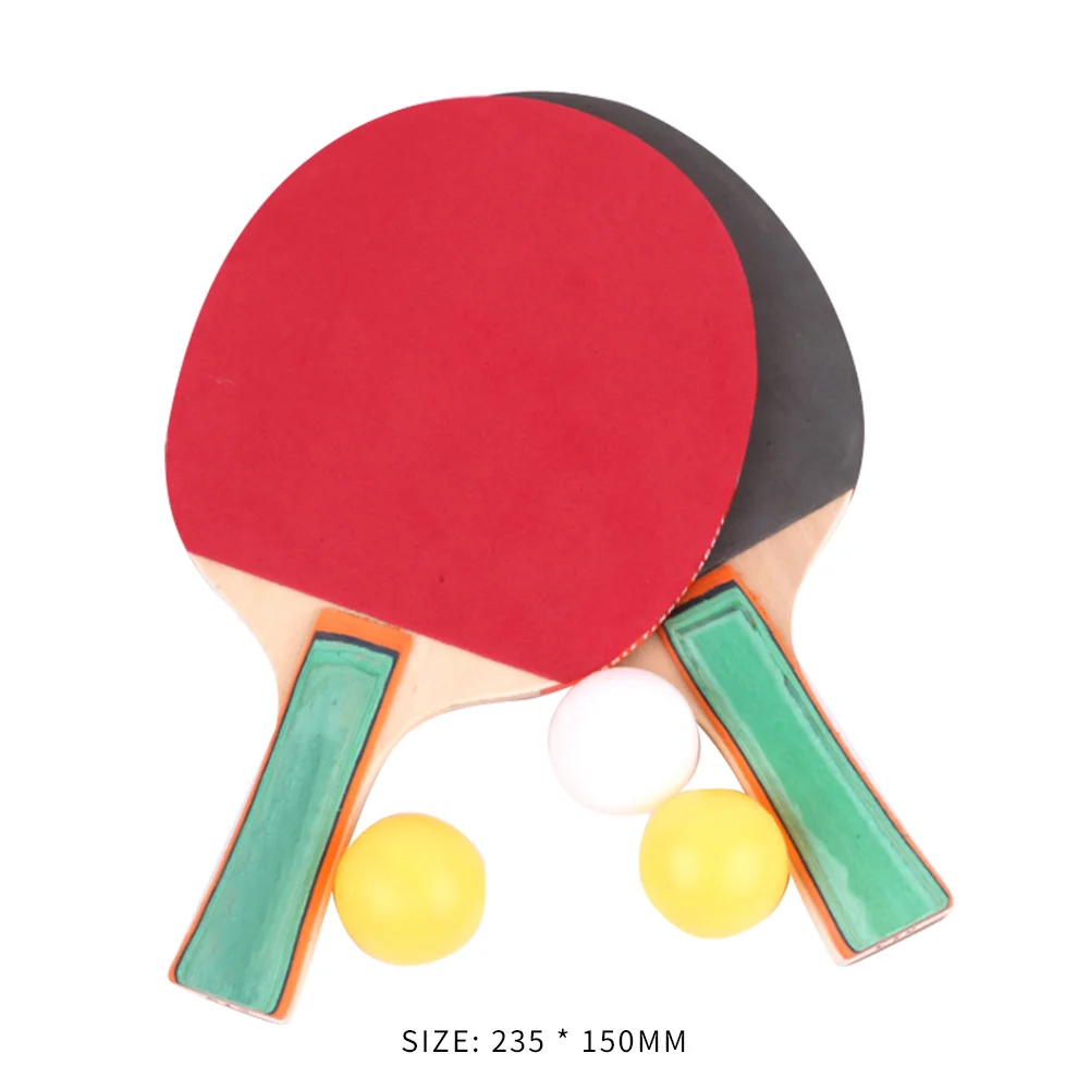 

2pcs Table Universal Tennis Racket Ping Pong Paddle Bat with 3 Training Balls Set for Beginner Kids Adults Students