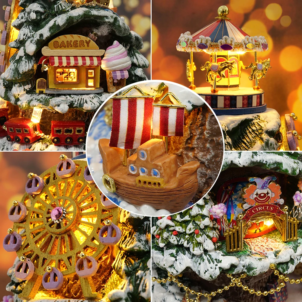 Cutebee DIY Домик miniatura светодиодный подсветкой Музыка cubierta De polvo Model blobinbink конструкция