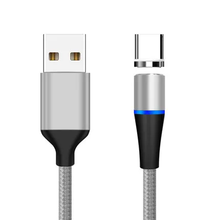 5А магнитное зарядное устройство для iPhone X XSR XS светодиодный магнитный кабель Android Micro usb type C для samsung S9 Plus Магнитный кабель для быстрой зарядки - Цвет: Silver For Type C