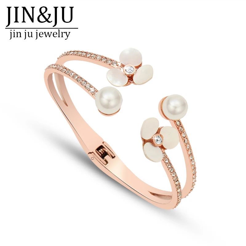 

JIN&JU Bracelet For Women Dubaï Bijoux Femme Stainless Steel Jewelry Bangles Браслеты на Pуку Pulsera Acero Inoxidable Mujer