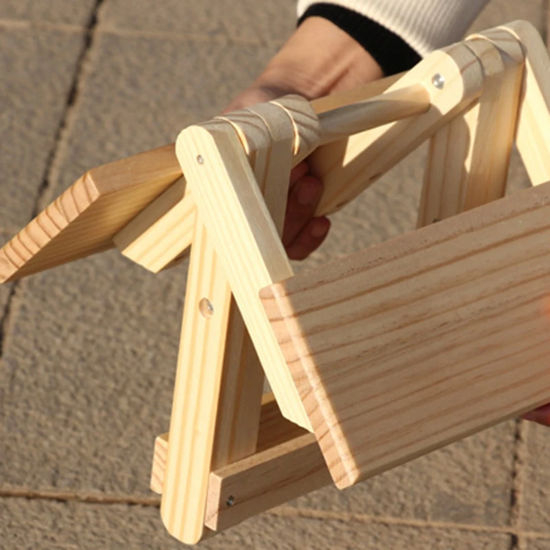 Деревянный складной стул детская мебель портативный домашний из массива дерева