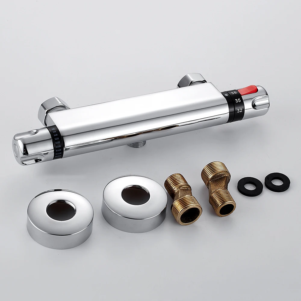 Смеситель для душа термостатический хромированный с настенным креплением |