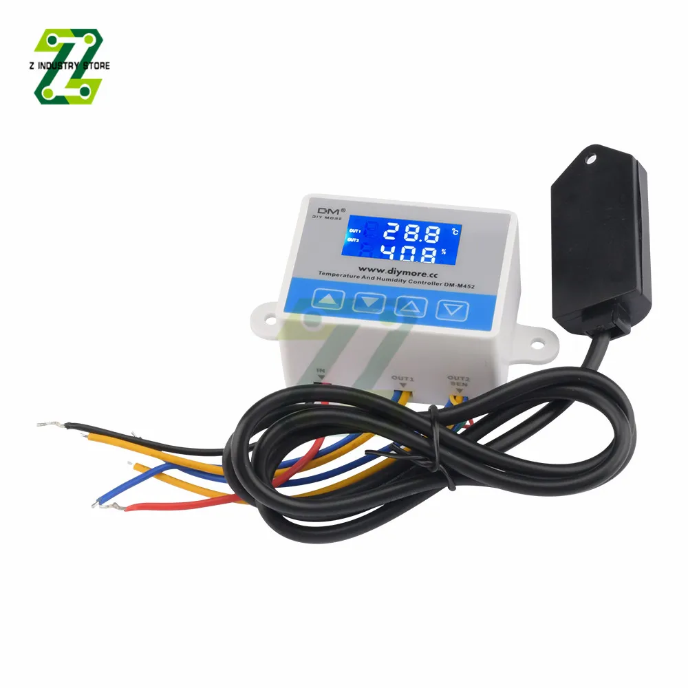 

AC110-220V M452 Temperature And Humidity Controller LCD Digital Display Thermostat With SHT20 Sensor For Incubator Aquarium