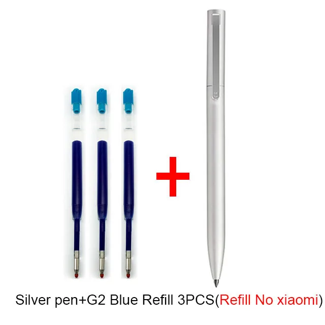 S and Blue refill Xiaomi Mijia металлический знак гелевая ручка шариковая ручка Mijia авторучка 0,5 мм PREMEC гладкая швейцарская заправка черные, голубые чернила - Цвет: S and Blue refill