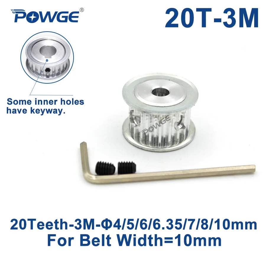 Зубчатый шкив POWGE 20 зубьев HTD 3M отверстие 4/5/6/6.35/7/8/10 мм для ширины 10 3 м синхронный
