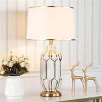 ourfeng modern led bedside table lamp ceramic desk light home decorative for home living room office bed room