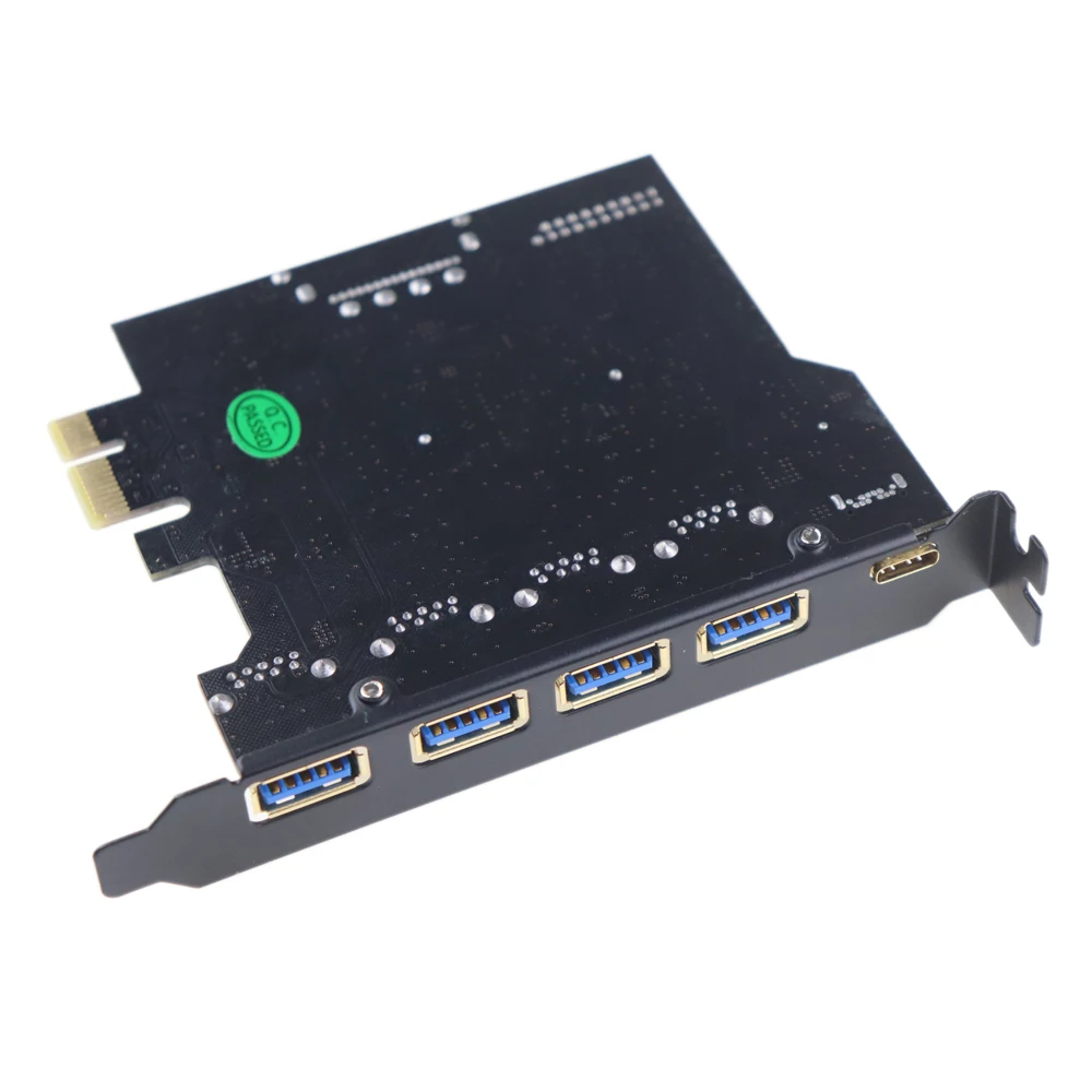 5 портов s PCI E к USB 3 0 1 портовый Тип C и 4 портовая плата расширения PCIe типа А с 15