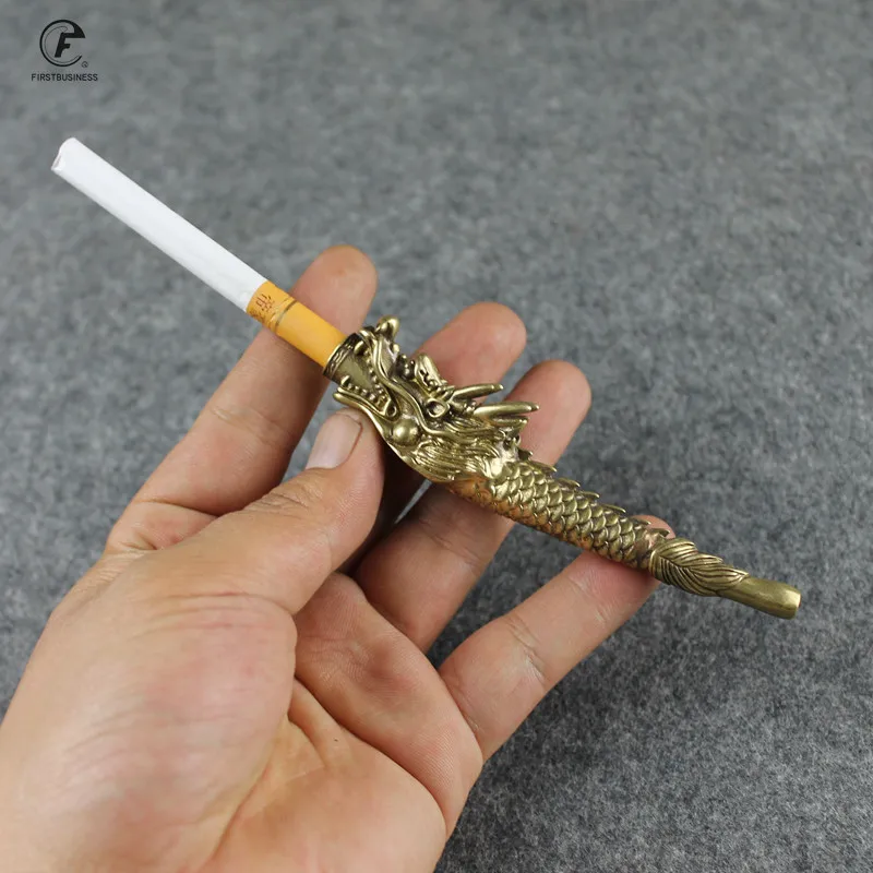 Держатель для сигарет из чистой меди с головой дракона|Аксессуары сигарет| |