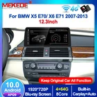 Автомобильный мультимедийный экран 12,3 дюйма, 2 Din, Android 10, IPS-экран 1920*720, для X5 E70 X6 E71 2007-2013, система CCC CIC, BT, GPS-навигация, Carplay