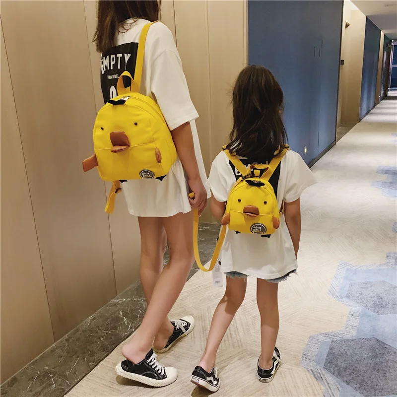 Chic Mom & Kids Bag Boy Girls Backpack Cute Duck School Bags parent-child outfit Matching bag Young Girls Canvas Shoulder Bags