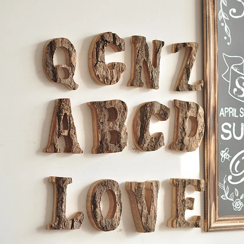 

Wooden Letters Home Decor Alphabet Number DIY Home Bar party Decoration Vintage Natural home decoration accessories For home