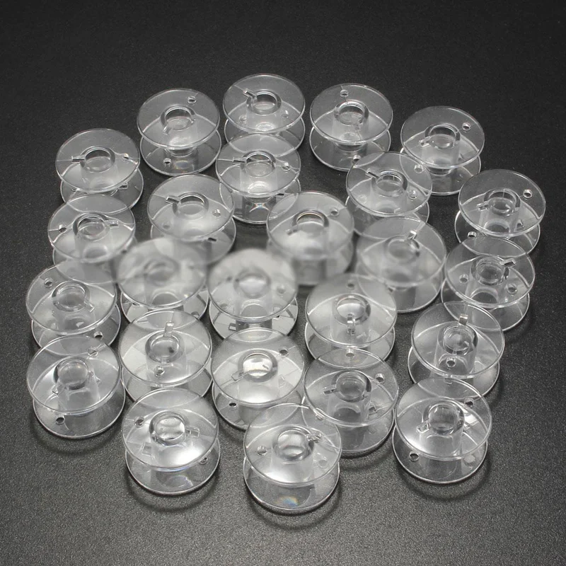 25 шт прозрачные бобины швейная машина пластиковая катушка универсальная