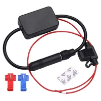 12v 25db car fm radio antenna amplifier booster fm signal amp car accessories for marine boat auto truck player car styling new
