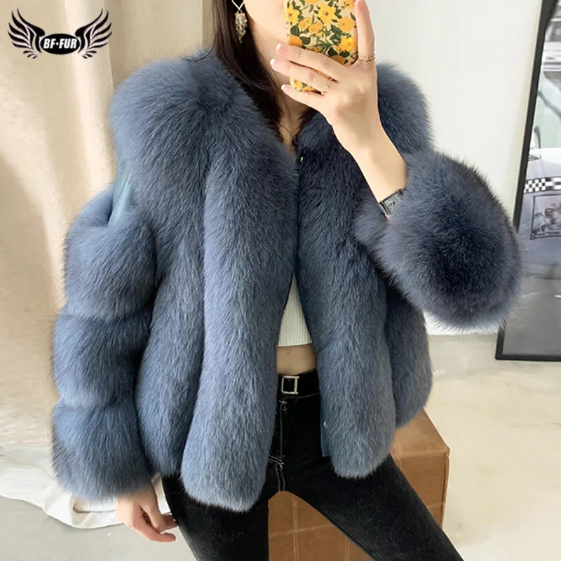 TOPFUR Real Fox Fur Coat Women'S Coat Sheepskin Natural Whole Skin Winter Coat Natural Fur Women'S Jacket 2020