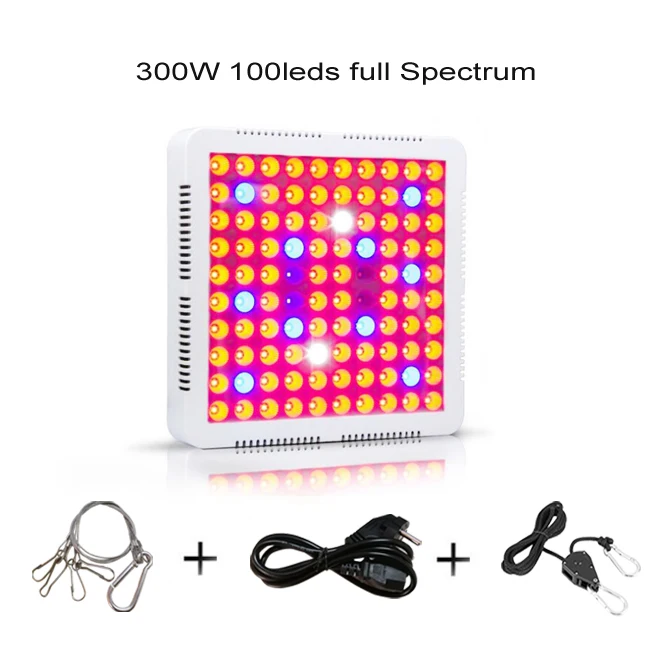300W lamp and line Светодиодный светильник для выращивания, панель, полный спектр, с УФ ИК, 300 Вт, лампы для выращивания, гидропонный подвесной комплект для комнатных растений, цветочных семян, фито-лампа - Испускаемый цвет: 300W lamp and line