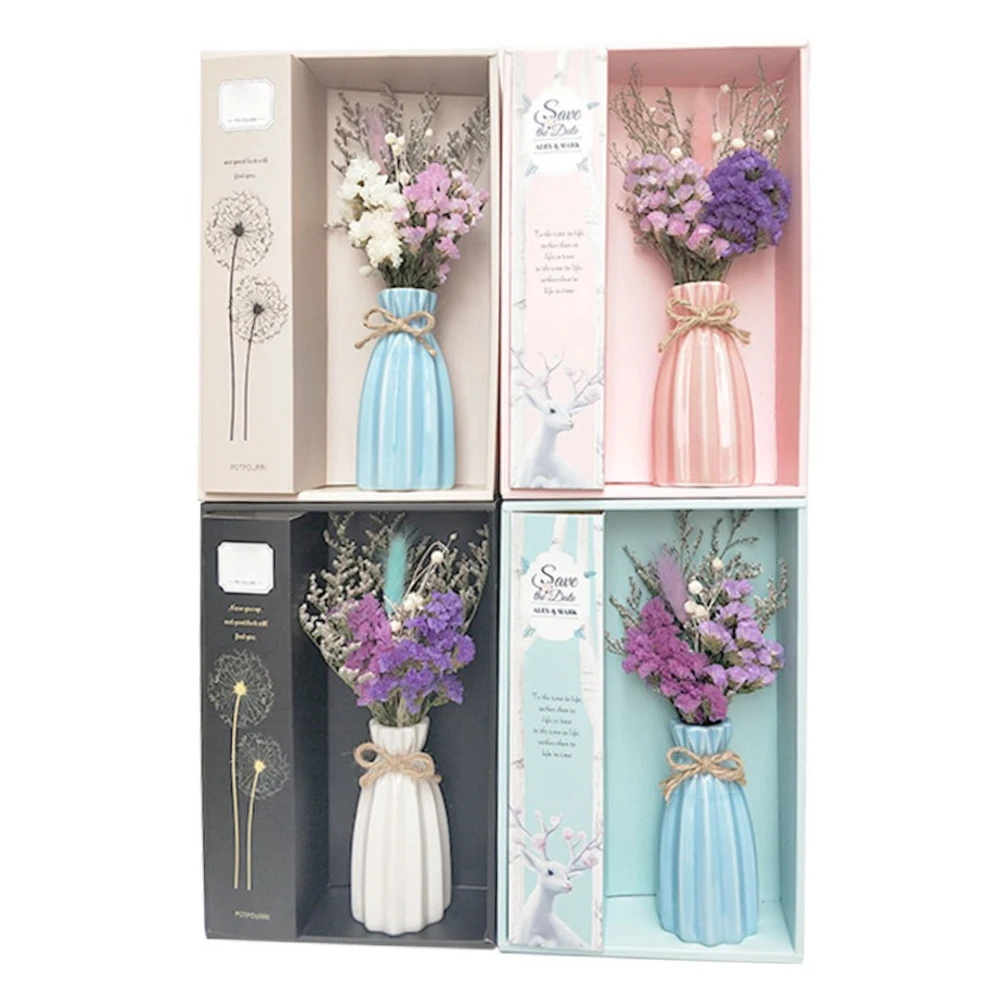 Набор сухих цветов с вазой ароматерапевтическая ваза набор украшений для дома
