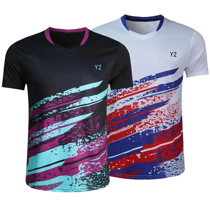 

New Quick Dry Badminton Shirt Men Women Table Tennis Shirts Clothes Running Jogging Exercise Shirts Sportswear Short Sleeve -40