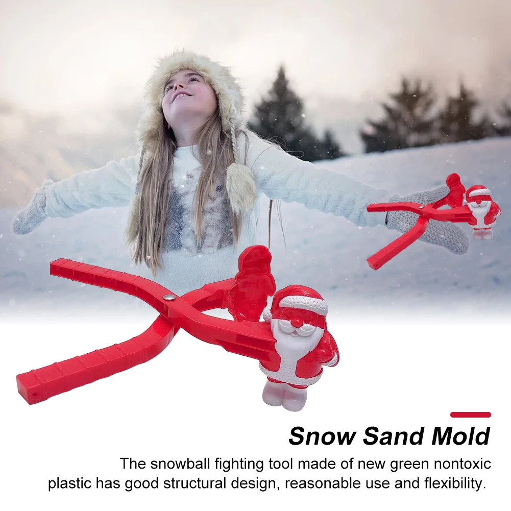 

Multifunctional Winter Plastic Snowball Maker Clip Creative Santa Claus Shape Kids Outdoor Safety Snow Sand Ball Mold Toys
