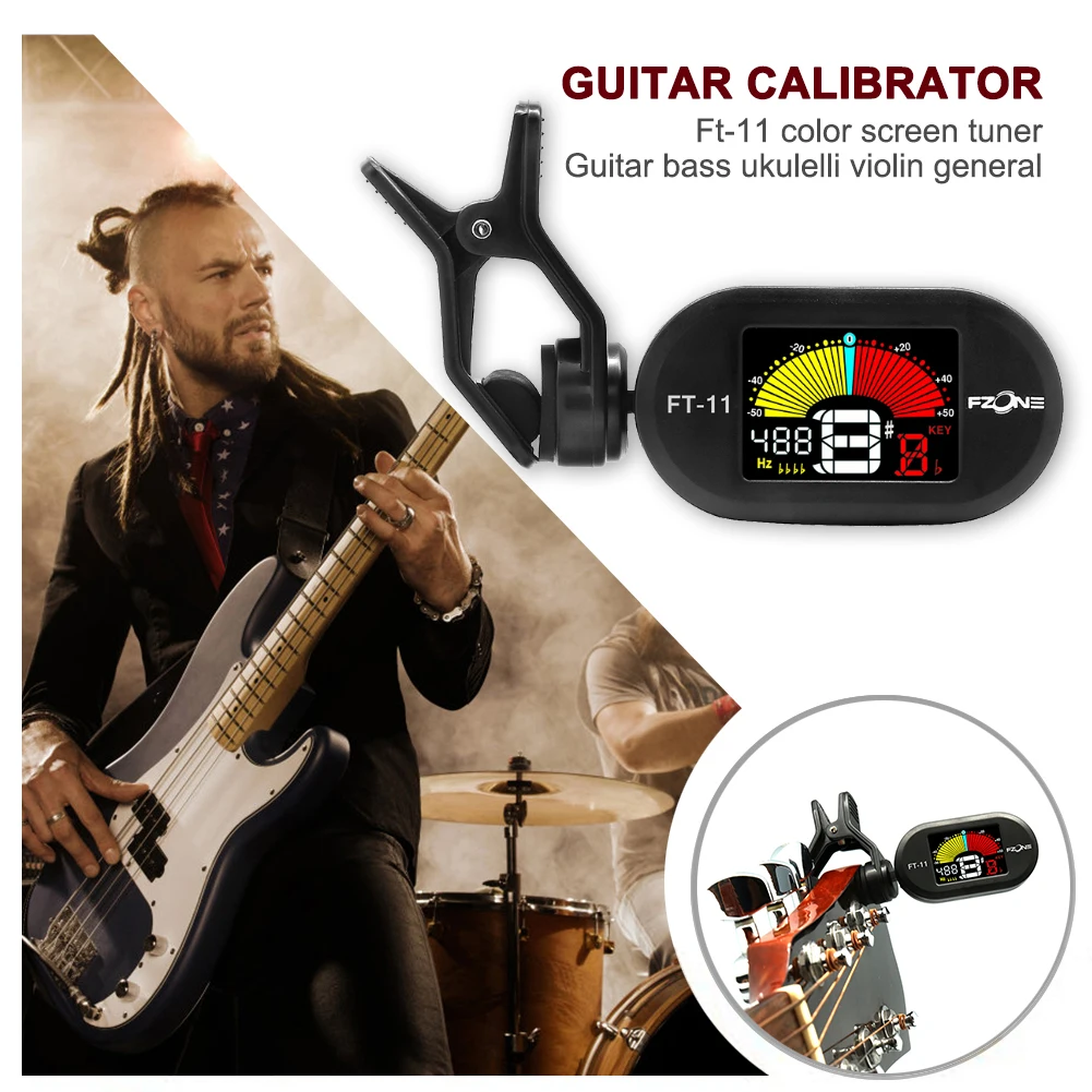 ft 11 elektrische gitarre tuner pedal clip auf mini lcd display usb tuner wiederaufladbare für chromatische gitarre violine ukulele free global s