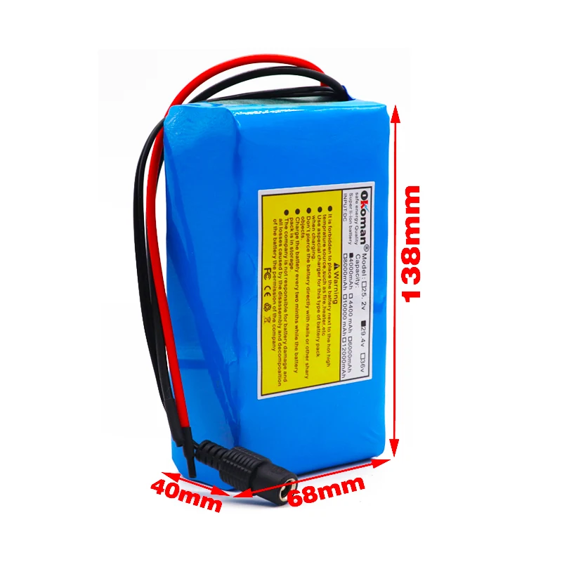 Большая емкость 24В 4Ah 7S2P 18650 аккумулятор литий-ионный 29 4 V 4000mAh Электрический
