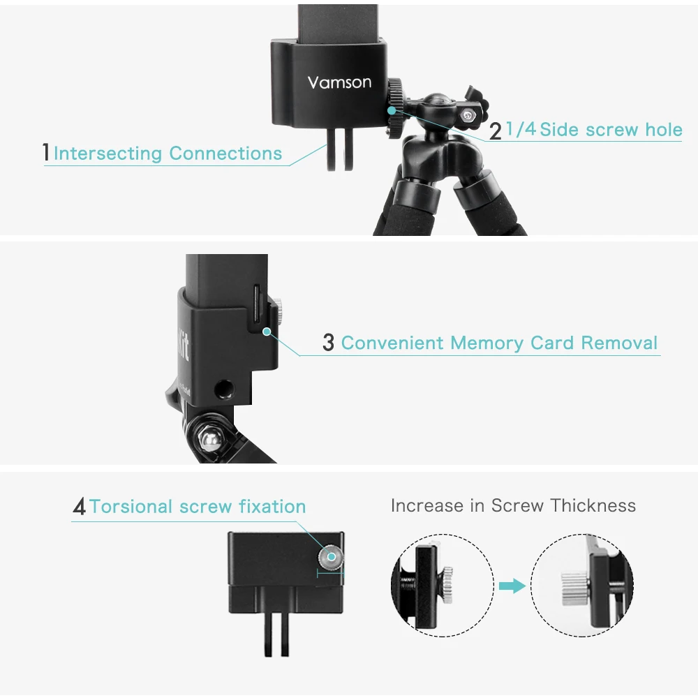 Vamson для DJI OSMO Карманный Комплект расширения камеры Адаптер держатель зажим селфи
