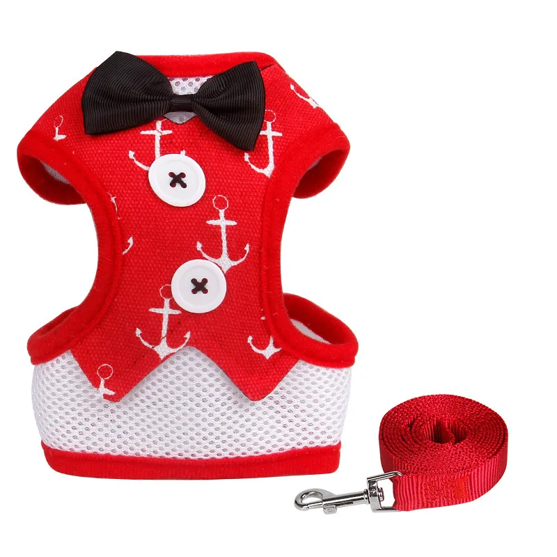 Комплект одежды для щенков и кошек Воздухопроницаемый Сетчатый жилет поводок