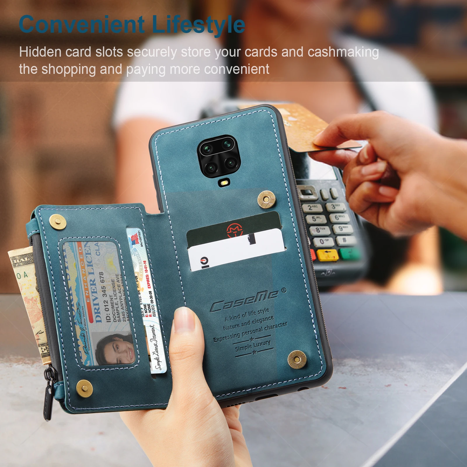 

Leather Flip Phone Cases for Xiaomi Redmi Note9Pro 9s Water Proof Zipper Phone Magnetic Covers for Xiaomi Redmi Note 9s 9pro