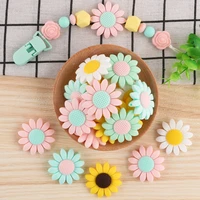 kovict 3050pc sunflower silicone beads food grade bpa free diy baby teething necklace pacifier chain pendant accessories toys