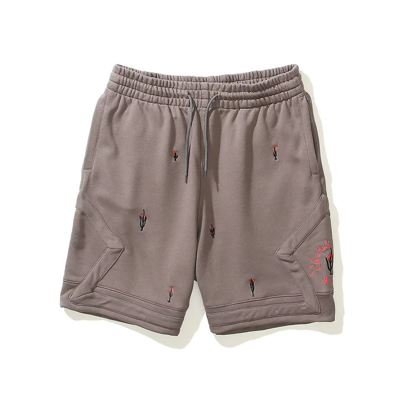 

Hip hop rap fashion brand Travis Scott cactus embroidery basketball sports fitness casual shorts