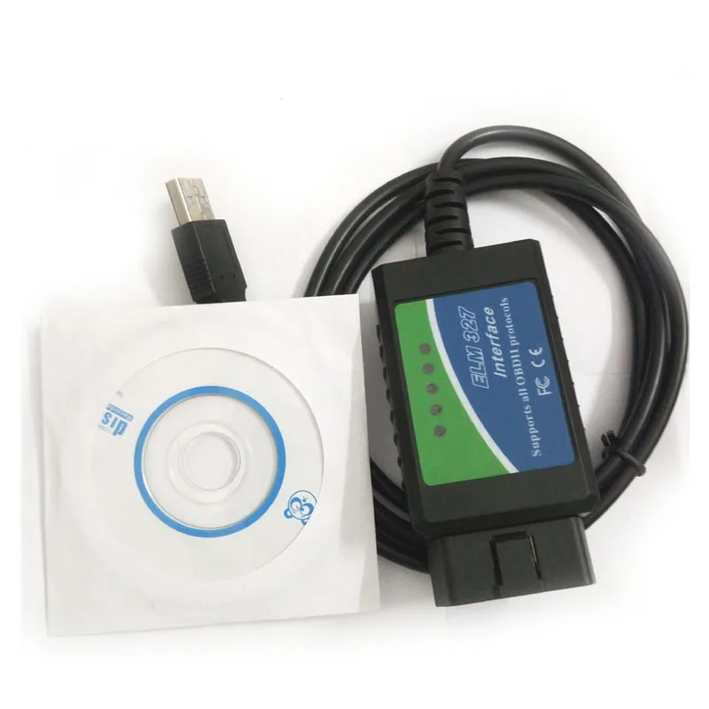 Автомобильный диагностический сканер OBD2 ELM327 зеленая этикетка новый V2.1 ELM 327 USB