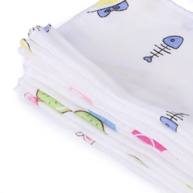 

10Pcs Baby Handkerchief Double Layer Gauze Toddler Feeding Square Towels Newborn