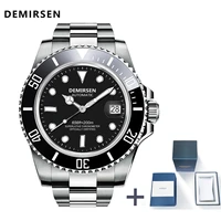 demirsen top brand luxury automatic watch sport stainless steel waterproof sapphire glass luminous mechanical men wristwatch