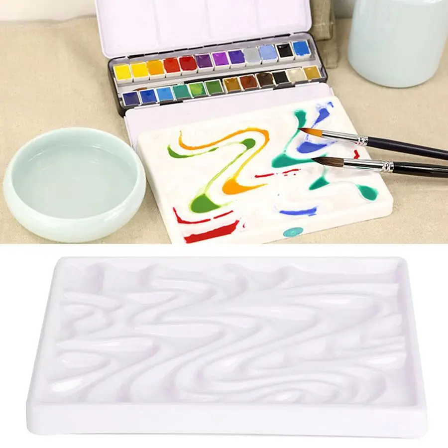 Палитра красок волнистые искусственные керамические квадратные акварельные