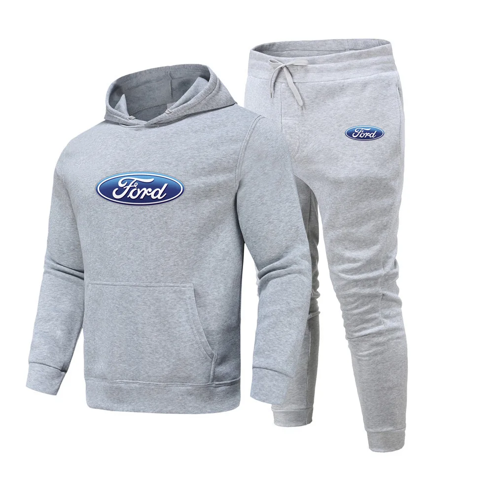 

2021 Men's Sets for Ford Car Logo Brand Hoodies Suit Sportswear Tracksuits Hot Men Hoodies+Pants Male Streetswear Tik Tok Hoodie