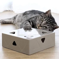 honeycare cat toys automatic interactive box with rotating feather toy kitten puppy playing peekaboo pet toy supplies