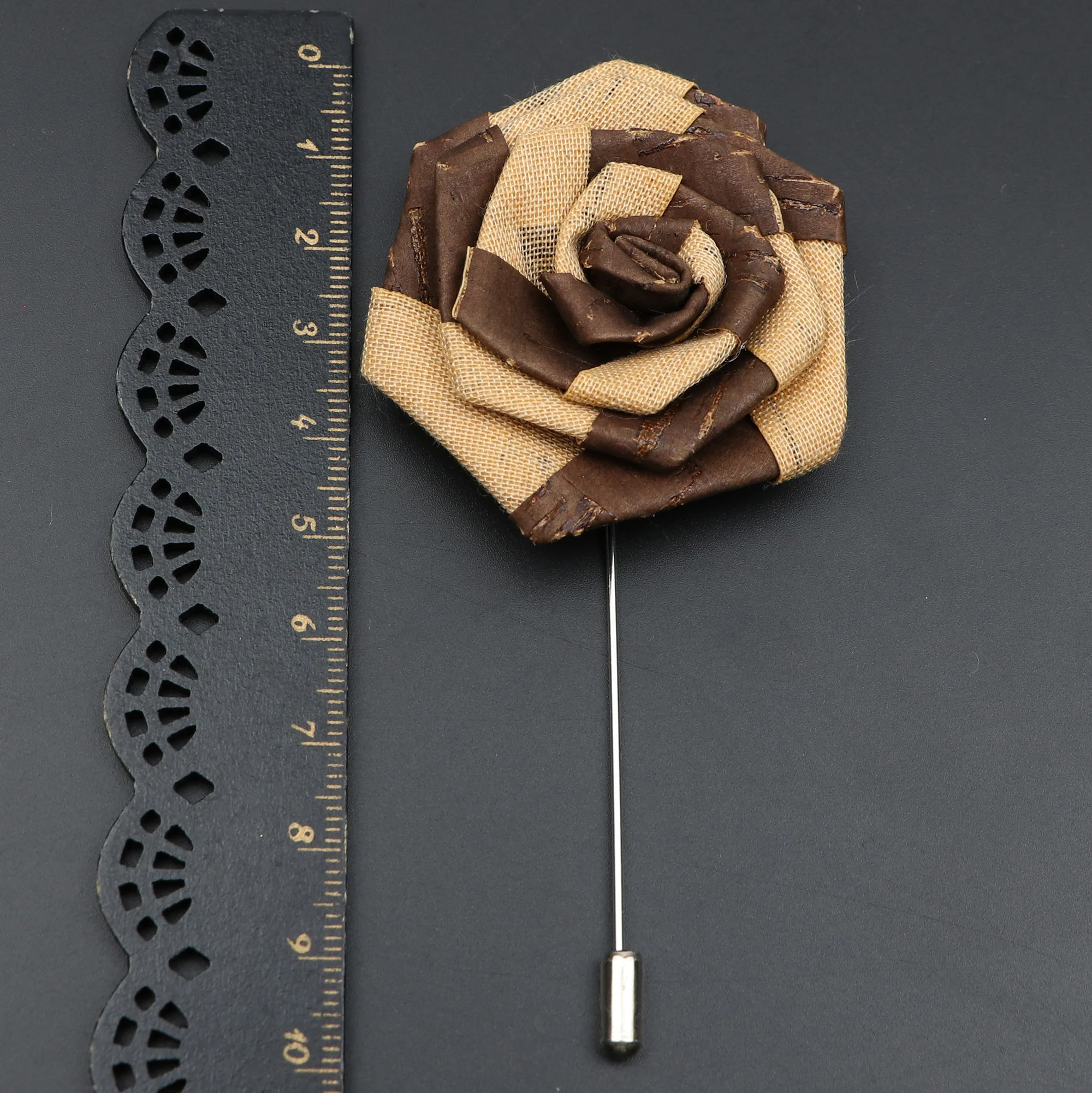 Новинка брошь из пробкового дерева с цветочным узором для мужчин и женщин