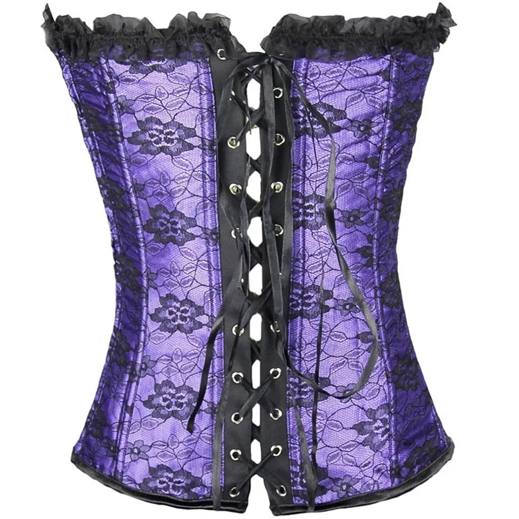 

Women Sexy Corsets Dress Women Plus Size Lace Costume Overbust Burlesque Corset Skirt Set Victorian Bustier Corselet Top