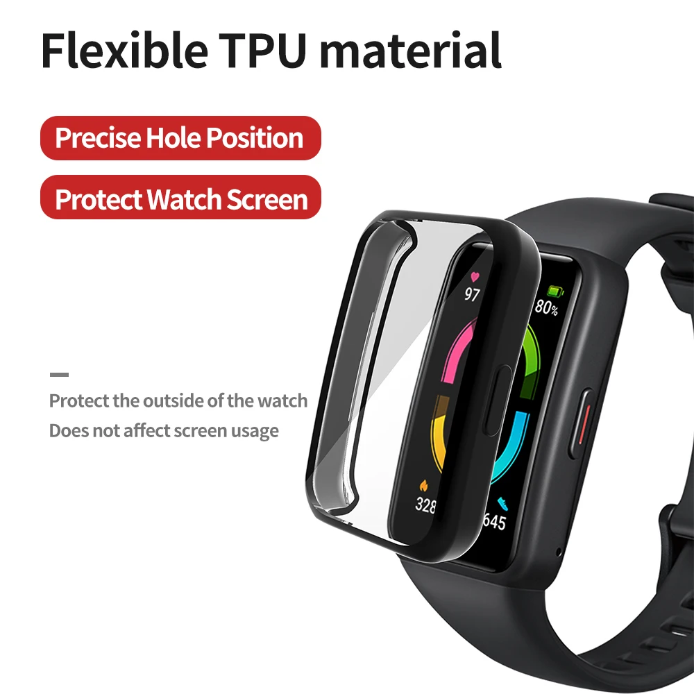New Arrival TPU Flexible Cover for Honor Band 6 Watch Case Band6 Thin Screen Protector Shell Smartwatch Bumper Accessories