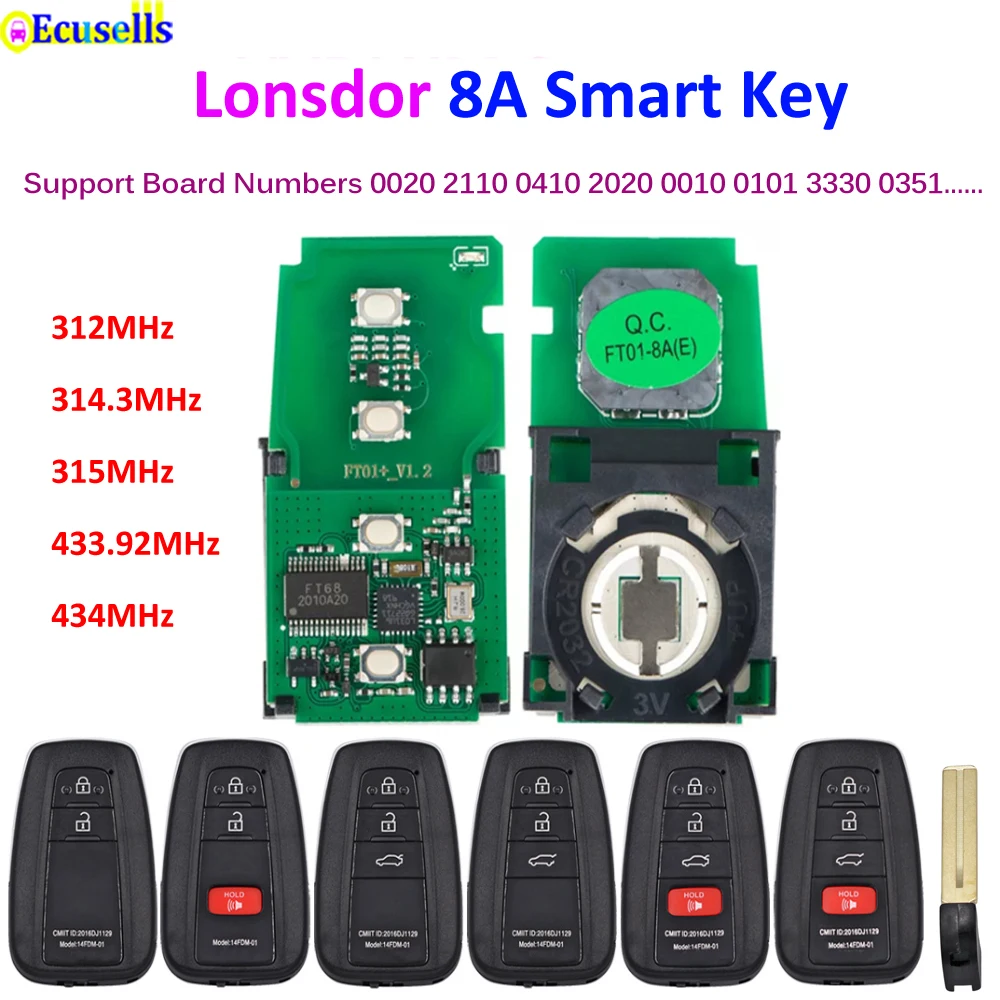 Универсальный смарт-ключ Lonsdor 8A для K518 и KH100 Toyota Camry Levin Corolla C-HR Alphard RAV4 Lexus NX ES GS EX LS -