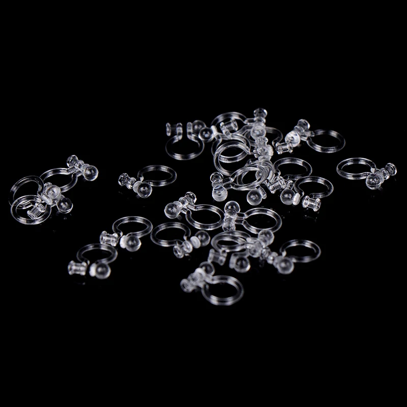 

20Pcs/pack Transparent Plastic Invisible Clip-on Earring Converters For Non Pierced Ears Jewelry Findings
