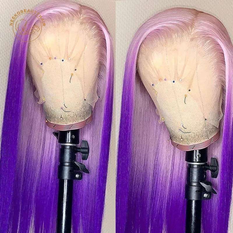 Парик из натуральных волос плотность 180% 2 оттенка с эффектом омбре | Шиньоны и