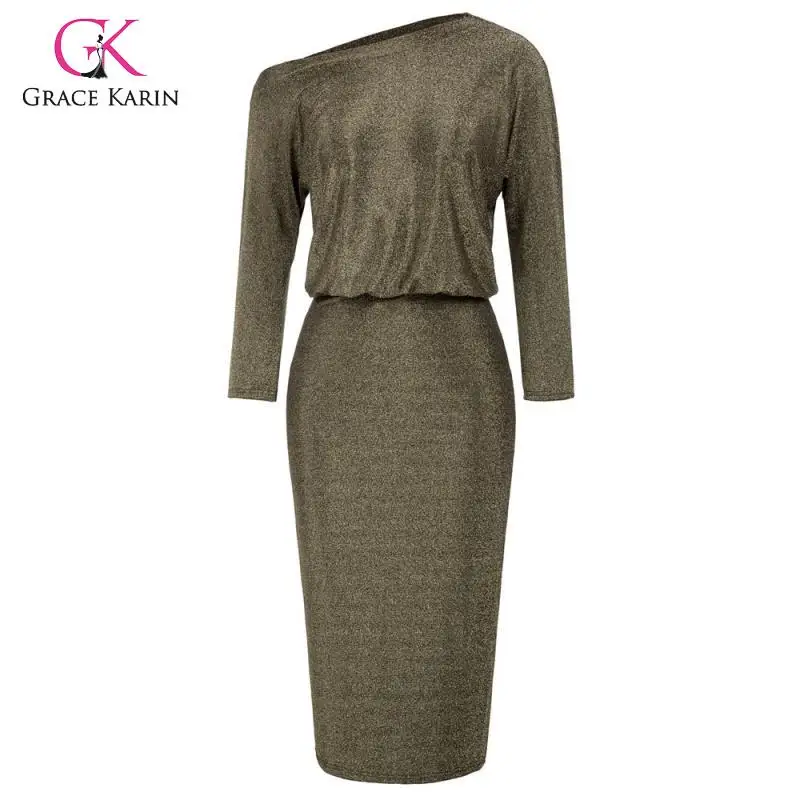 Grace Karin женское сексуальное облегающее платье на одно плечо простое для работы