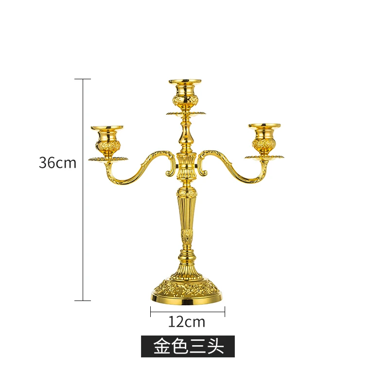 

Luxury Candlestick Wedding Dining Table Ornaments European Metal Candle Holder Silver Bougeoir Wedding Centerpieces ED50ZT