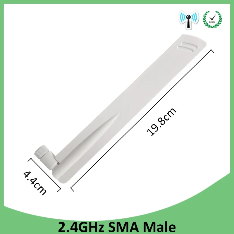 2,4 Ghz антенна Wifi 8dbi SMA разъем Белый 2,4 ghz antena 2,4G всенаправленная антенна маршрутизатора+ 21 см косичка кабель